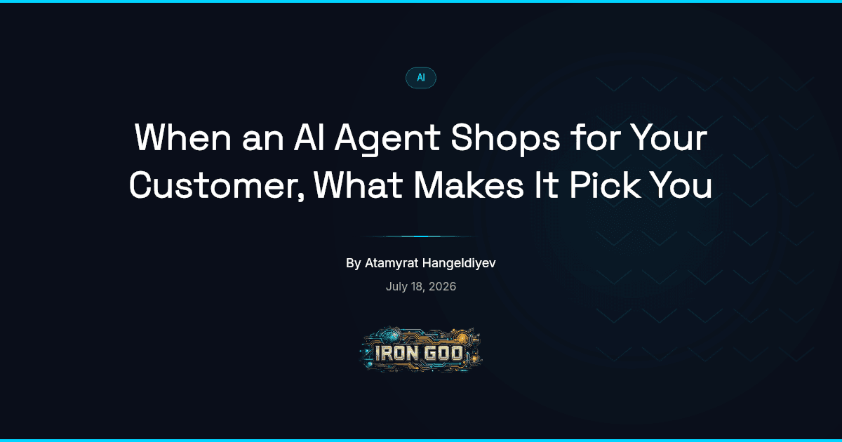 Iron Goo blog featured image on what makes an AI agent acting for a customer pick one small business over a competitor.