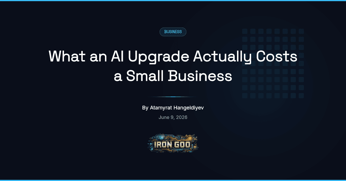 Iron Goo blog featured image breaking an AI upgrade quote into its real cost parts so an owner can read it.