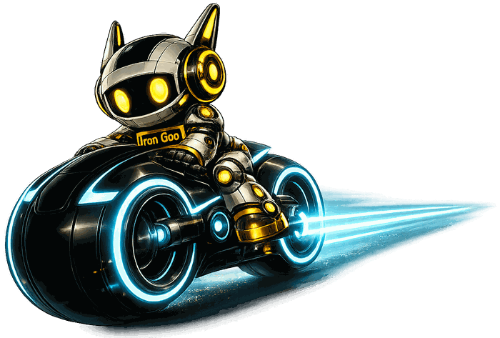 Iron Goo maskotu neon ışık motoruyla AIO'nun tüm AI arama sahasını nasıl taradığını gösteriyor.
